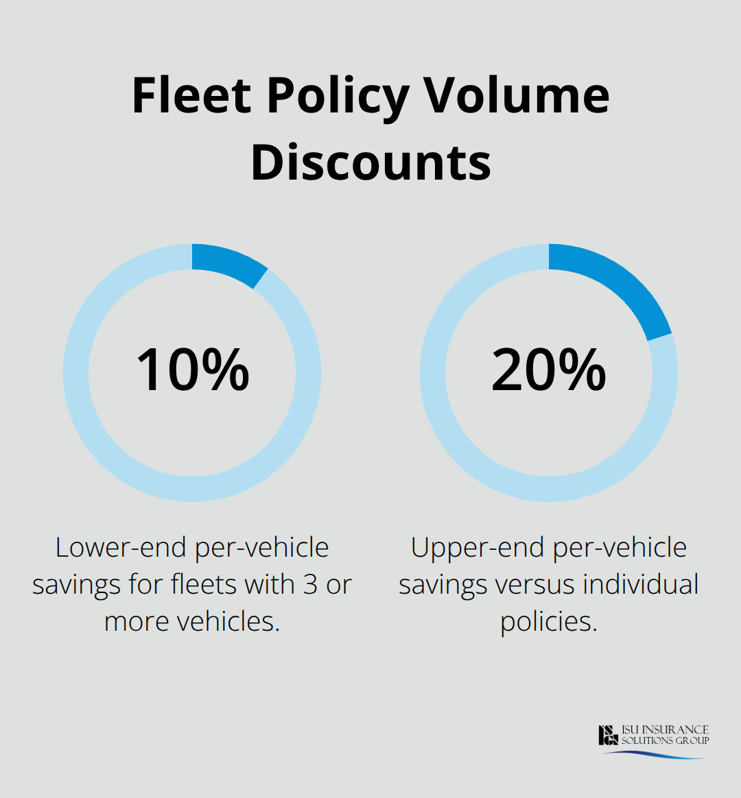 Chart showing typical fleet volume discount range for Oregon commercial auto policies. - Commercial vehicle insurance Oregon