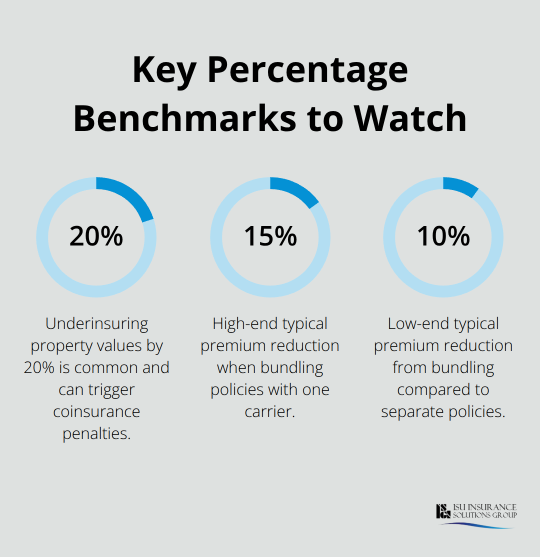 Percentages highlighting underinsurance risk and typical bundling savings for Oregon winery insurance.