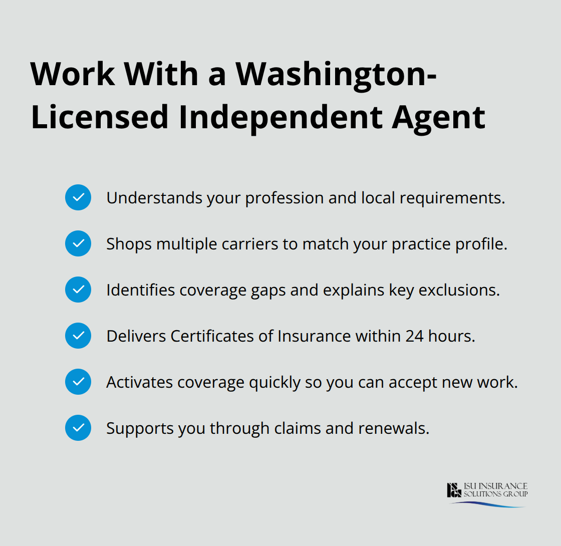 Checklist of benefits when partnering with a local independent insurance agent