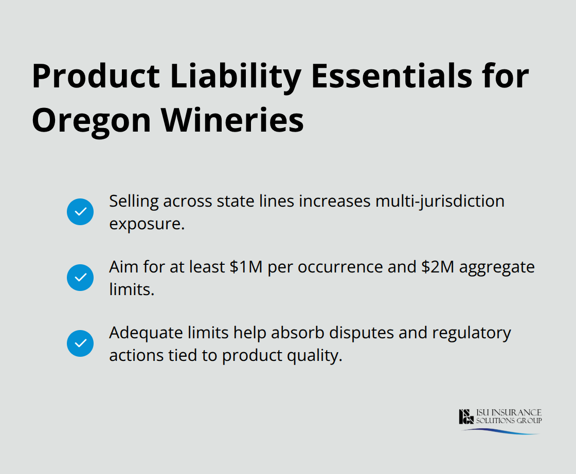 Checklist highlighting multi-jurisdiction exposure and recommended liability limits for wineries. - Winery risk management Oregon